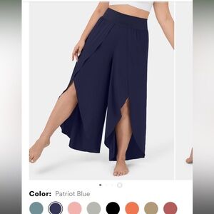 Breezeful™ High Waisted Back Waistband Pocket Palazzo Flowy Split Leg Quick Dry